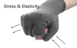 Wrist Support 1 Pair Compression Arthritis Gloves Women Men Pain Relief Half Finger Brace Therapy Anti-slip