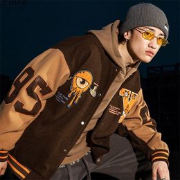 hiphop men women autumn winter coat casual handsome fashion loose versatile highquality oversized jacket 220811