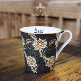 European retro water cup bone China mug home coffee cup art British tea cup turkish coffee cups kawaii mug ethiopian T220810