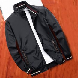 MANTLCONX Spring Coats Casual Solid Color s Stand Collar Men Business Jacket Brand Clothing Male Outwear 220811