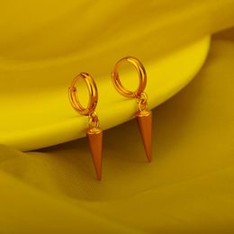 Hoop & Huggie Earrings For Women Gold Plated Cone Dangle Chic Small Punk Earring Copper Hypoallergenic Gothic Dainty JewelryHoop