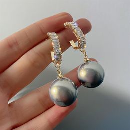 long pearl earrings wedding UK - Dangle & Chandelier Korean Fashion Pearl Earrings For Women Crystal Statement Cute Luxury Big Gold Long Trending Drop Wedding Acce274j