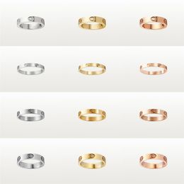 indian steel UK - Love Screw Ring Classic Luxury Designer Jewelry For Women Band Rings Titanium Steel Alloy Gold-Plated Fashion Accessories Never Fa241P