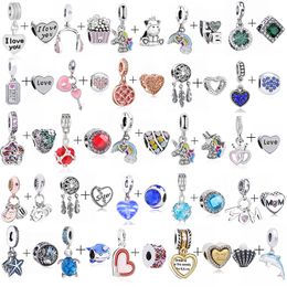 New Popular 925 Sterling Silver Star Rainbow Bead Charm Pendant For Pandora Bracelet Necklace Ladies Girlfriend Men Jewellery Making
