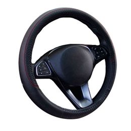 Car Steering Wheel Cover Wrap Pu Leather Fashion 7 Kinds Universal Car Styling 3738Cm145 "15" Hand Bar Protector New J220808