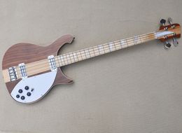 4 Strings Walnut Neck Through Body Electric Bass Guitar with Maple Fretboard Can be Customised