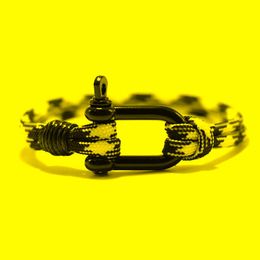 Charm Bracelets Fashion Rope Man Bracelet Stainless Steel Braclet Male Accessories Survival Brazalete Camping Jewelry Gift For Him PulseraCh