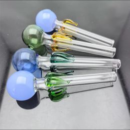 Glass Pipes Smoking Manufacture Hand-blown hookah New color leaf color big bubble glass direct cooker