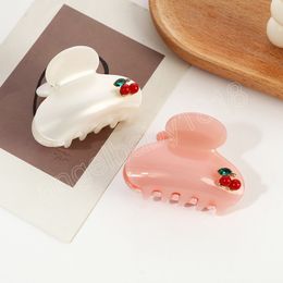 Japanese Fashion 6.3CM Small Cherry Hair Clip For Lovely Sweet Girl Pure Colour Acetic Acid Hair Clip