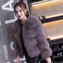 2020 Spring Autumn Women Fashion Faux Fur Coat Female O-neck Imitation Ostrich Hair Long sleeve Outwear New Fluffy Overcoats R73 T220810