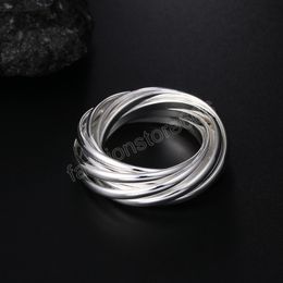 925 Silver color Nine Circles Man Ring For Women Fashion Wedding Engagement Party Gift Charm Jewelry