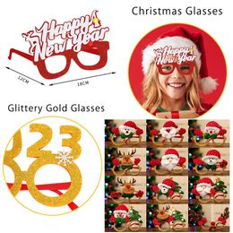 Christmas Glasses Frames Decoration Christmas Decorations Photo Props Snowman Elk Party Glasses Gifts Funny Time For Kids Adults