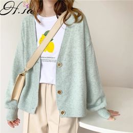 HSA Women Sweater Cardigans Spring Solid Cashmere Sweater Coat Chic Korean style Casual Cardigans Roupa Jacket sueters mujer 220811