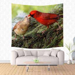 Home Decor Animal Pictures Printed Polyester Carpet Wall Hanging Bedroom Living Room Background Fabric Tapiz J220804
