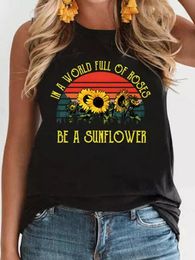 Women's Tanks & Camis Vintage Sunset Sunflower Vest Tank Top Sleeveless T Shirt Women O Neck Street Shooting Female Summer FashionWomen's