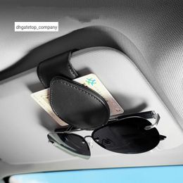 New Leather Sun Visor Clip Car For Sun Glasses High-speed Card Storage Car Organiser Universal Car Glasses Clip