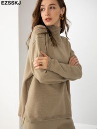 Autumn Winter basic oversize thick Sweater pullovers Women loose cashmere turtleneck Sweater Pullover female Long Sleeve 220811