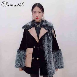 2021 New Winter Clothes Fashion Tuscany Fur Coat for Women Loose Temperament Warm All-Matching Lamb Wool Jacket Streetwear T220810