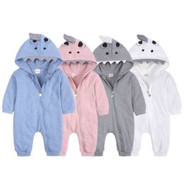 Baby Jungen Mädchen Strampler für Neugeborene Onesie Baby Mädchen Kleidung Säuglingspyjamas Hai Kapuzenpullover Outfits Body 3 bis 24 Monate
