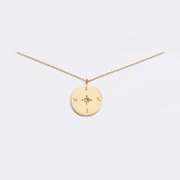 Pendant Necklaces Love Compass Necklace With Zircon Round Coin Pendants For WomenPendant