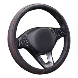 Truck Bus Car Steering Wheel Cover Synthetic Leather AntiSlip Wearable Diameter For 36 38 40 42 45 47 50Cm 7 Sizes Choose J220808