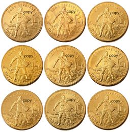 A Set Of 1923-1982 9pcs Soviet Craft Russian 1 Chervonetz 10 Roubles CCCP USSR Lettered Edge Gold Plated Russia Coins COPY244l