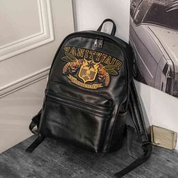 HBP Personalised Embroidery Backpack Korean Men's Bag Street Fashion Computer Bag Youth Backpack Student Schoolbag 220811