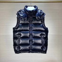 Men Down Vest Coats New Winter Casual Sleeveless Thick Clothing Warm Down Duck Waistcoat Male Outdoor Leisure Puffer Jacket Fashion Classic Outerwear Black S-3XL