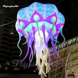 Hanging Illuminated Inflatable Jellyfish Party Balloon Street Light For Venue Ceiling Decoration