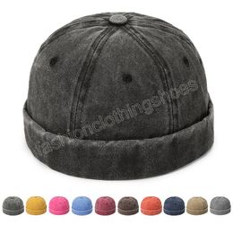 Women Men's Summer Cotton Brimless Skullies Cap Solid Color Street Portable Hats Multipurpose Beanie Hip Hop Style Hats