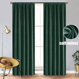 Curtain & Drapes High Blackout Soft Velvet Curtains For Living Room Bedroom Cortinas Door Finished Window Treatment Blinds PanelCurtain