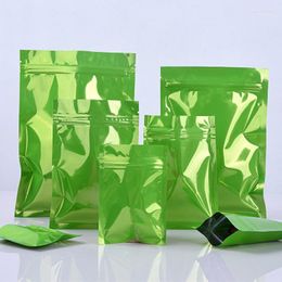 100Pcs Smooth Green Resealable Mylar Foil Packaging Bag Storage Aluminium Packing Retail Pack1