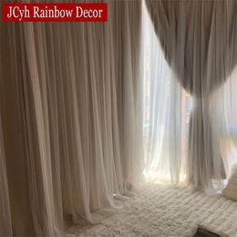 Cortina romântica japonesa sala de estar quarto de garotas blecaute para cortinas de janela tule tule drapes painéis cortinas puras 220810