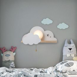 Wall Lamp Nordic Macaron LED Glass Lamps Beside Bedroom Light Fixtures Modern Children Room Cloud Stairs SconcesWall