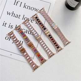 High Quality Rhinestone Resin Strap For Apple Iwatch 7 45mm 41mm smart watch wristband watch 6 5 4 3 2 1 SE 44mm 42mm 40mm 38mm diamond band premium 50pcs