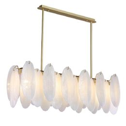 Pendant Lamps Romantic Beautiful Feather White Glass Leaf Individual Character Decorates LampPendant