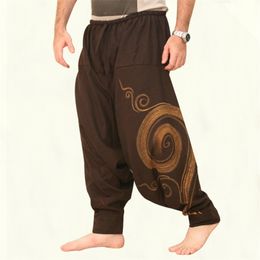 Mens Casual Elastic Waist Yoga Pants Men Baggy Gypsy Hippie Boho Aladdin Alibaba Harem 220811