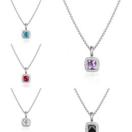Necklaces Men Jewellery Designers Twisted Necklace High Quality Petite BlueTopaz Black Onyx Amethyst Garnet Diamond High End Jewelrys Women