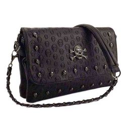 Hbp Waist Bags Skull Chain Shoulder Diagonal Small Square Black 220811