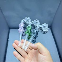 Glass Smoking Pipe Water bongs Colour 8-shaped skeleton Ghost Head glass long pot