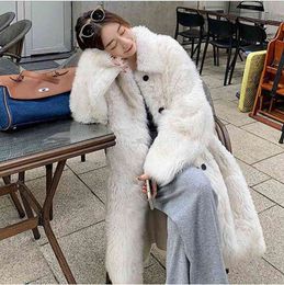 Women Long Setcion Imitation Lamb Fur Jakcets Winter Female Single Breasted Fur Outwears Sexy Fake Fur Tops J3590 T220810