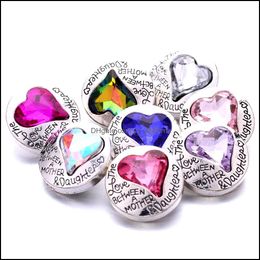 Clasps Hooks Jewellery Findings Components Letters Metal Heart Shape Snap Button 18Mm Snaps Bu Dhrnz