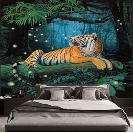 Tiger Tapestry Mandala Wall Decorations Living Room Rugs Aesthetic Decoration Mural Tapearia J220804