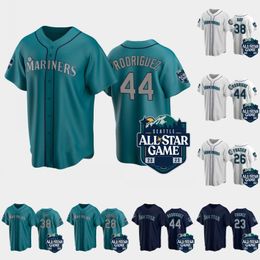 Wholesale Seattle 44 Julio Rodriguez Mariners 2023 All-Star Jersey J.P.  Crawford Adam Frazier Jesse Winker Eugenio Suarez jerseys From m.