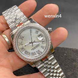 Classic ladies watch luxury 36mm mechanical automatic stainless steel Roman bezel small drill