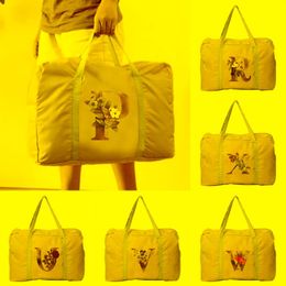 clear men cream Canada - Duffel Bags Handbag Women Outdoor Travel Bag Golden Flower Series Luggage Storage Accessories Foldable Zipper Large Capacity OrganizerDuffel