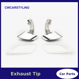 1 Pair 304 Stainless Steel Car Exhaust For BMW X6 E71 Exhaust Pipe 30D 35D 40D 2008-2013 With Cover Muffler Tip