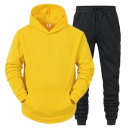 Hooded Sweatshirts And Man Pants Casual Tracksuit Sportswear Autumn Winter Men Suit Set Oversized Mens Clothing 220811