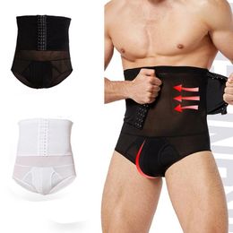 Men's Body Shapers Men Waist Trainer Shaper High Tummy Control Panties BuLifter Boxer Brief Girdle Modeling Strap Slimming ShapewearMen's