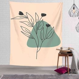 Big Size Beautiful Abstract Leaf Flower Home Decoration Tablecloth Living Room Wall Hanging Rugs J220804